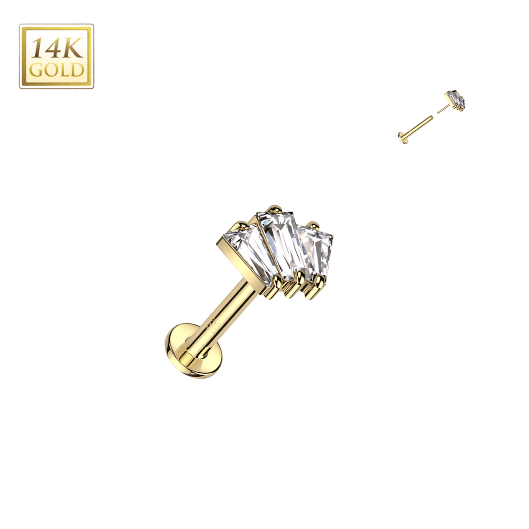 14k gold threadless labret earring adelle