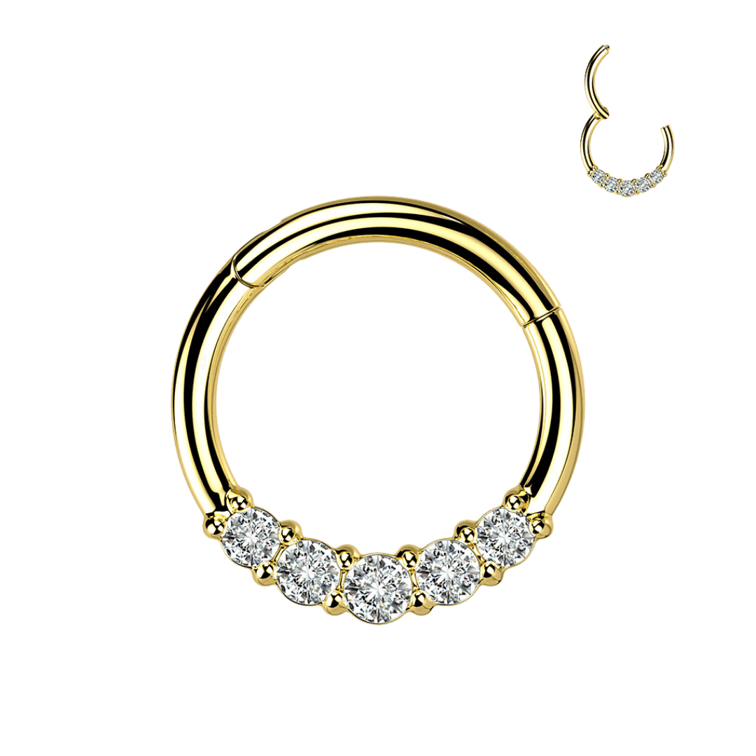 anisah stainless steel hinged hoop gold color