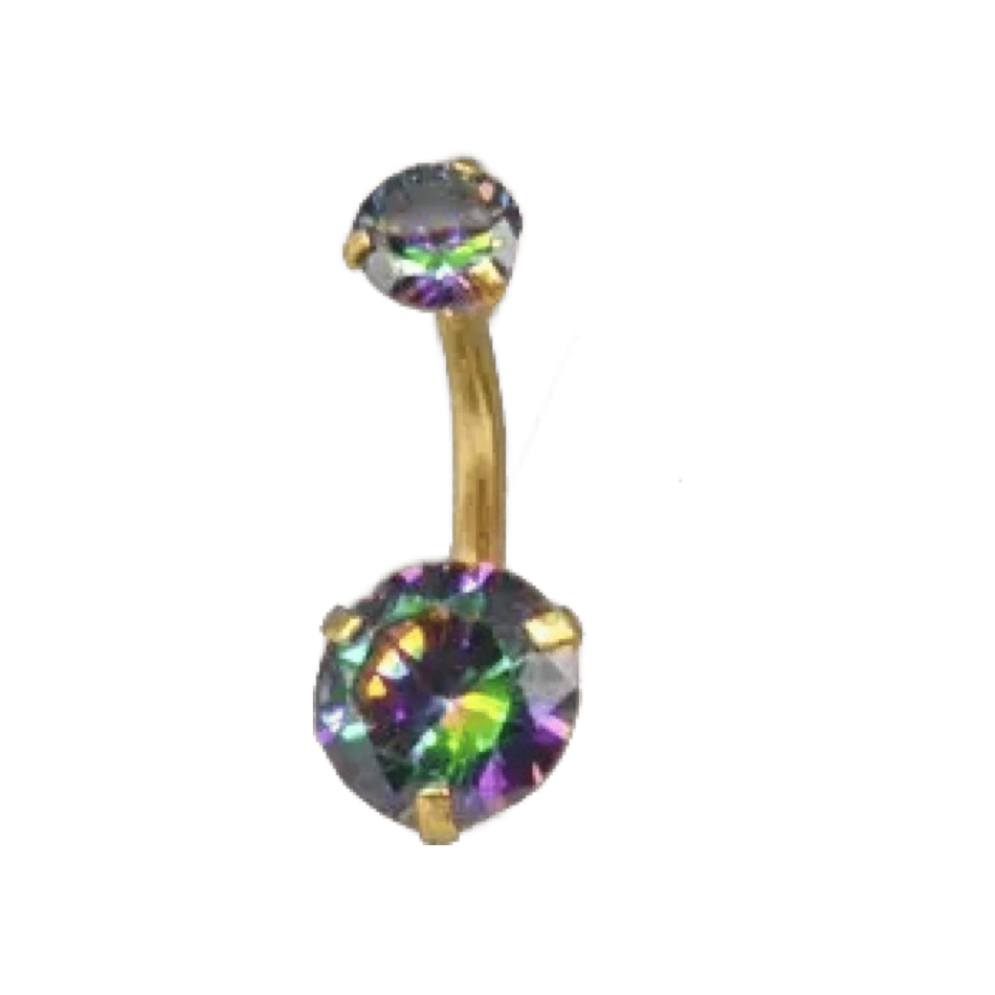 aurora boreales gem cz belly button piercing jewelry stainless steel