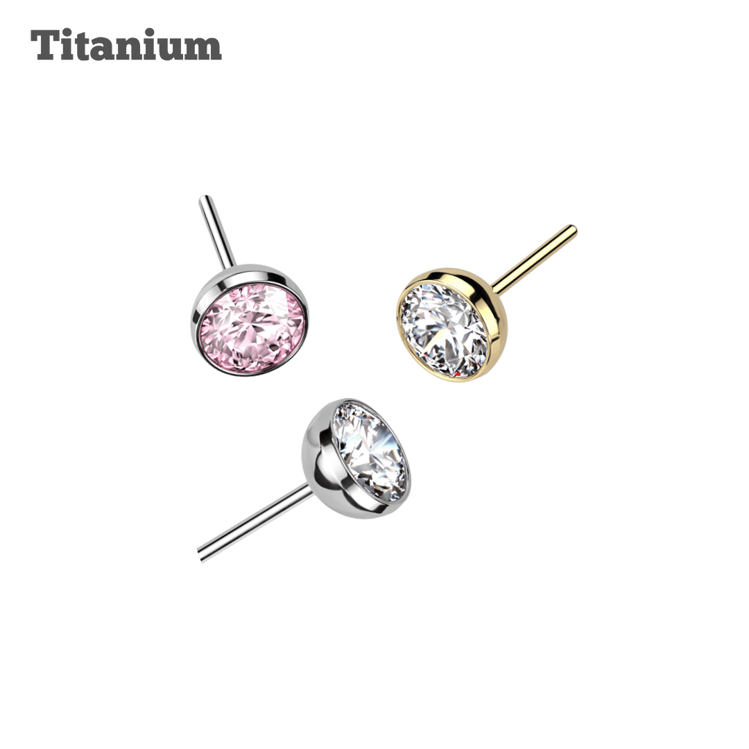 Bezeled Gem Titanium Threadless Top