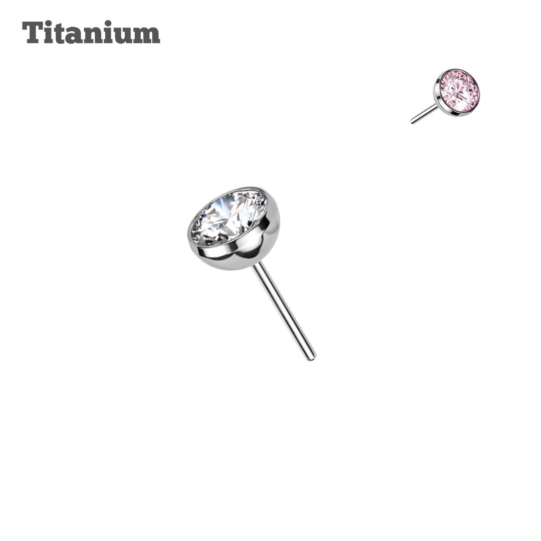 قمة مدي جوهرة التيتانيوم Threadless