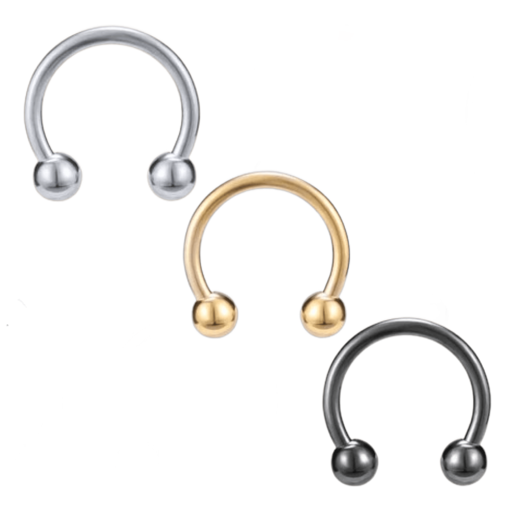 ball ends horseshoe stainless steel jewelry for septum and ear piercing