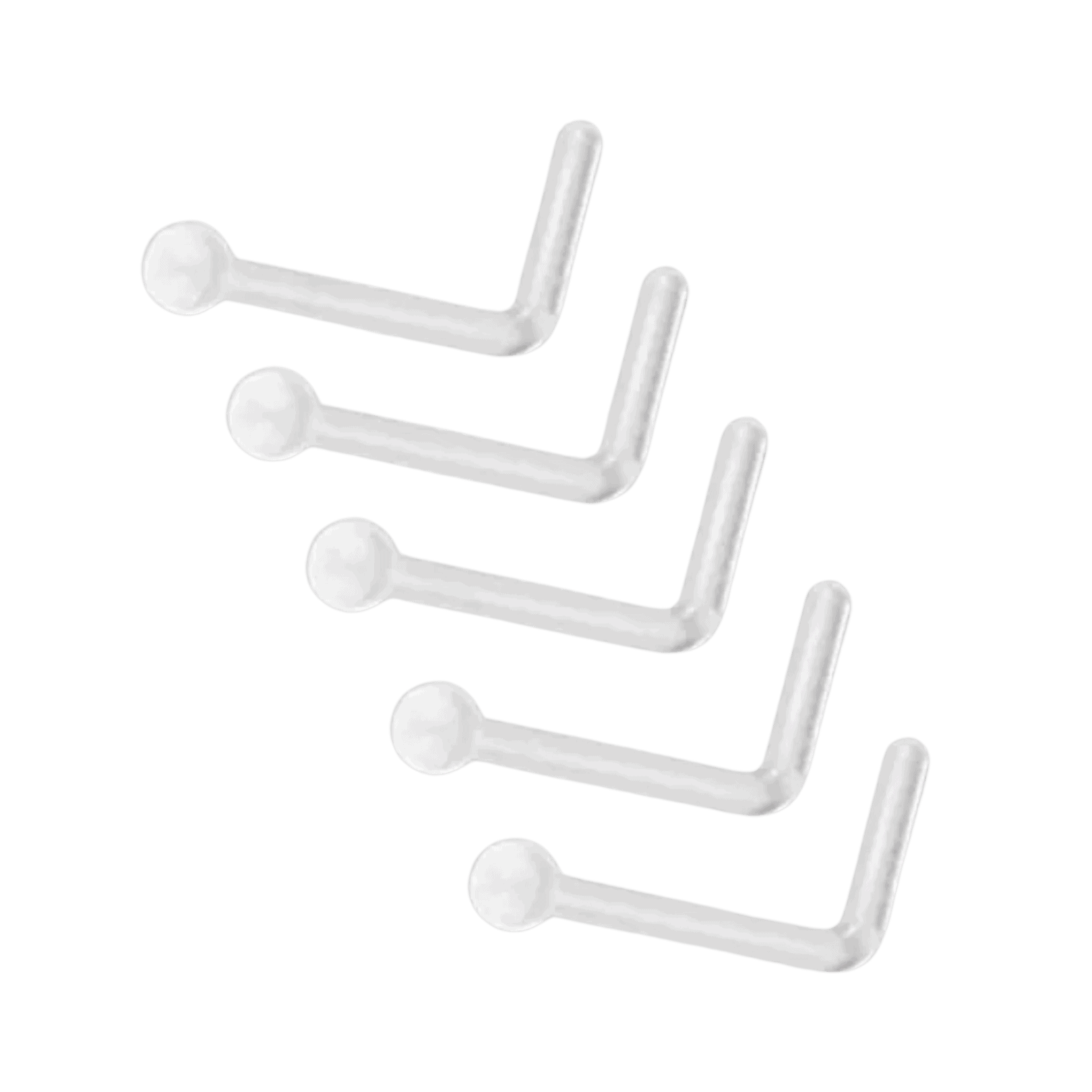 ball top silicon plastic nose L-stud for nose piercing