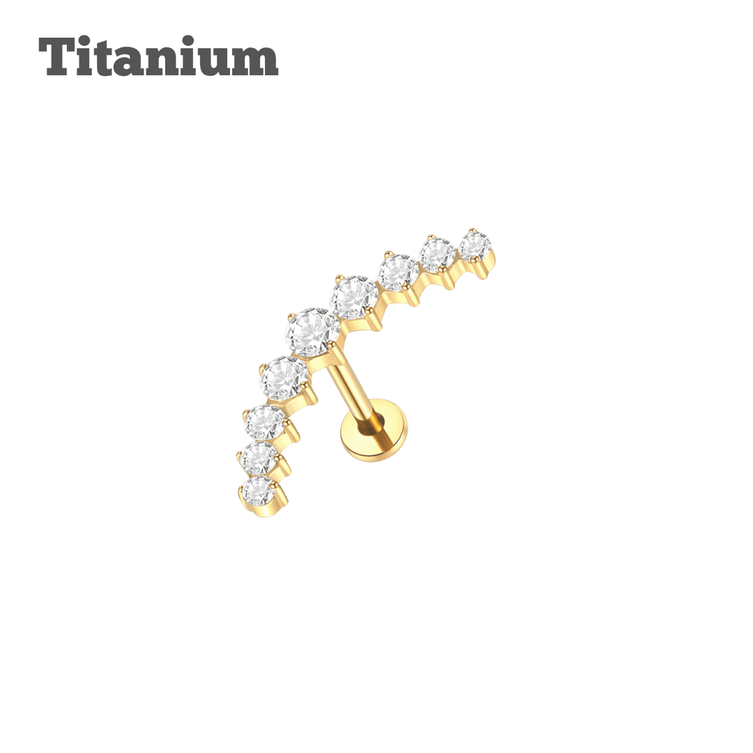 gold color helix earring big constellation titanium threaded labret