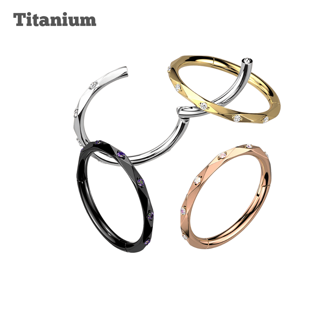 Titanium Celeste Hinged Hoop