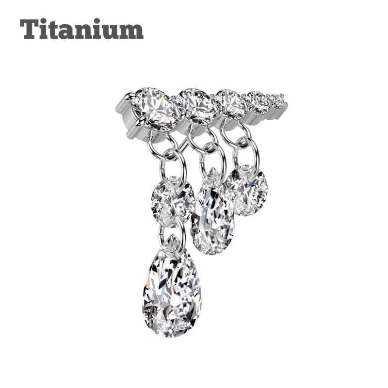 chandelier titanium threadless top steel color left side