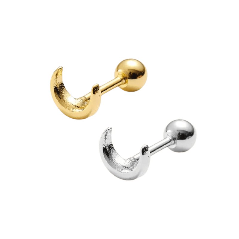 crescent barbell earring