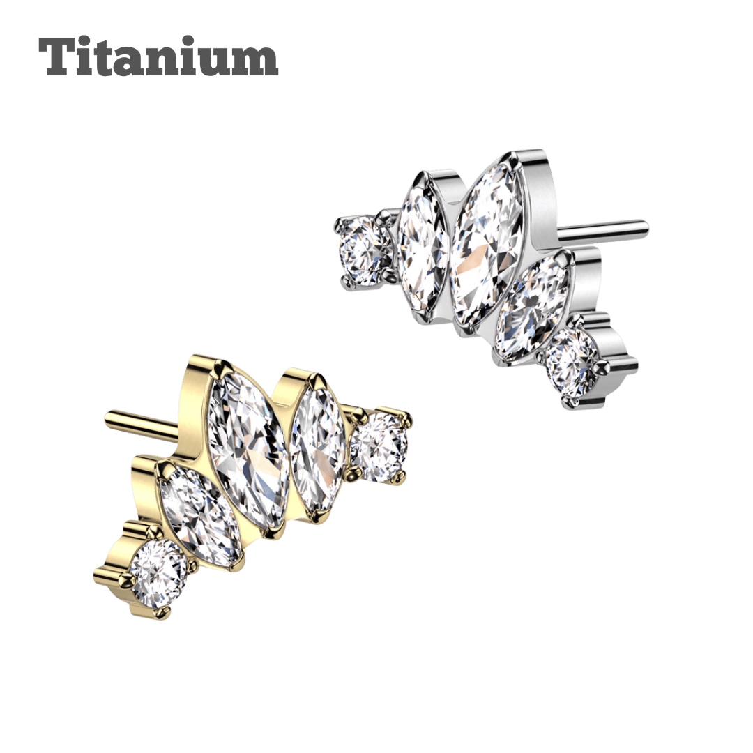 dauphyne titanium threadless top earring