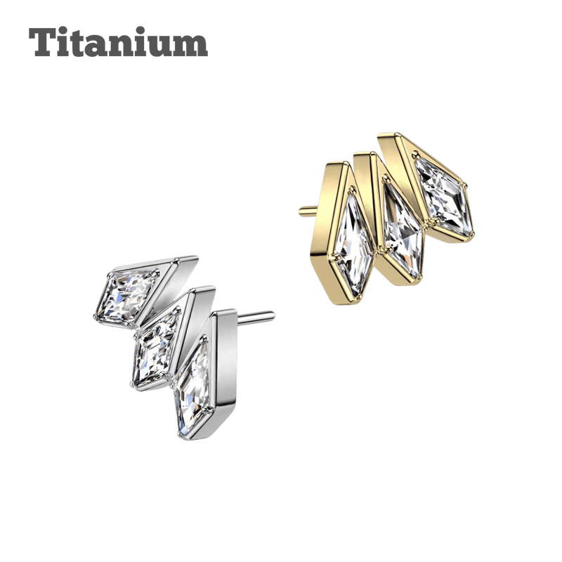 elise titanium threadless top earring