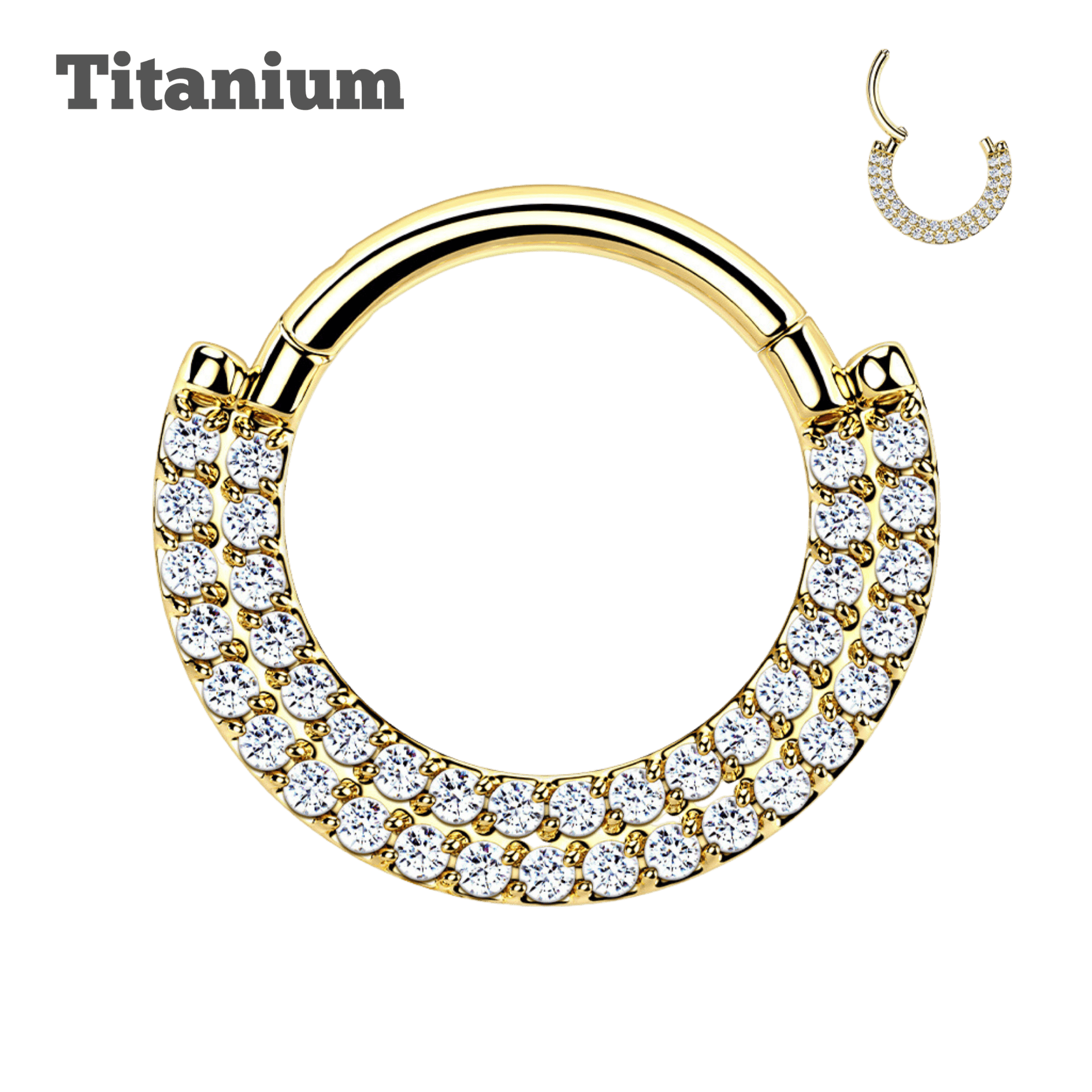 gold color fan titanium hinged hoop piercing jewelry