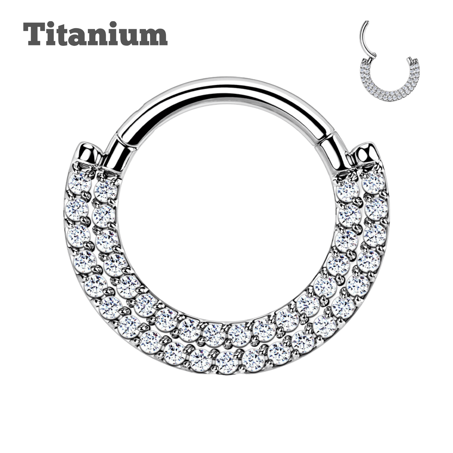 fan titanium hinged hoop ear piercing jewelry steel color