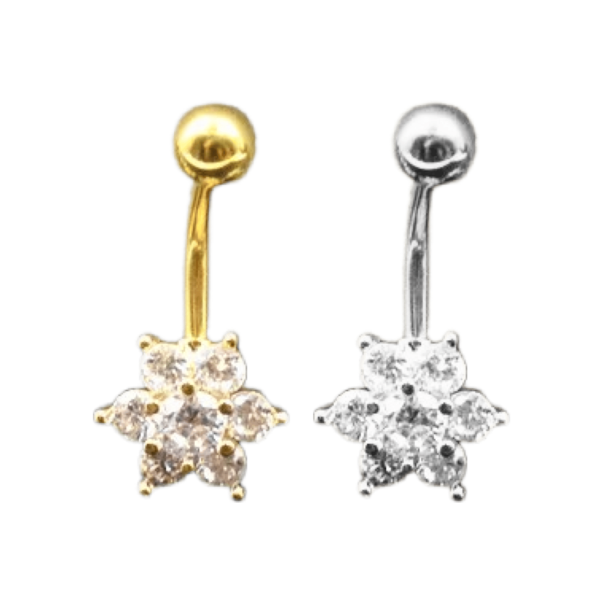 stainless steel flower barbell belly piercing jewelry