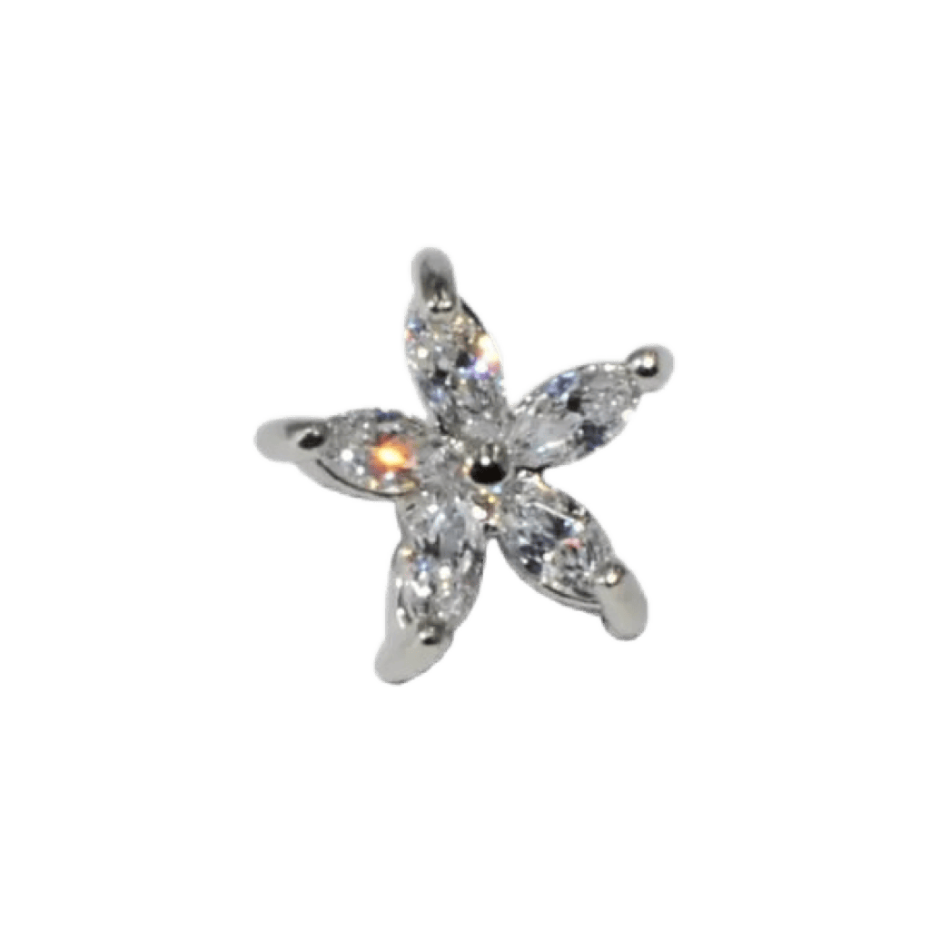 dermal piercing jewelry stainless steel flower marquis dermal top
