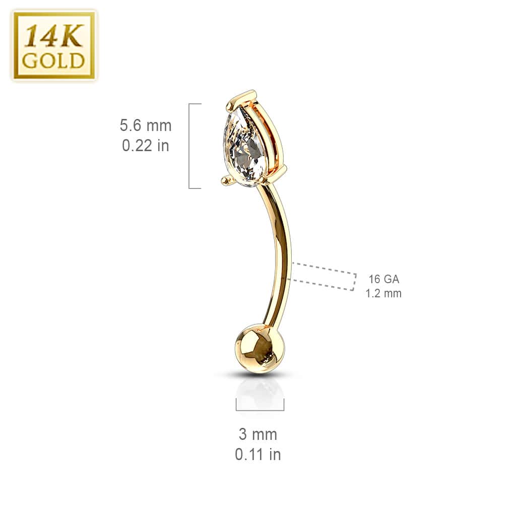 pear gem rook barbell size