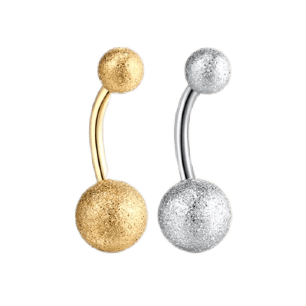 stainless steel grainy barbell belly piercing jewelry