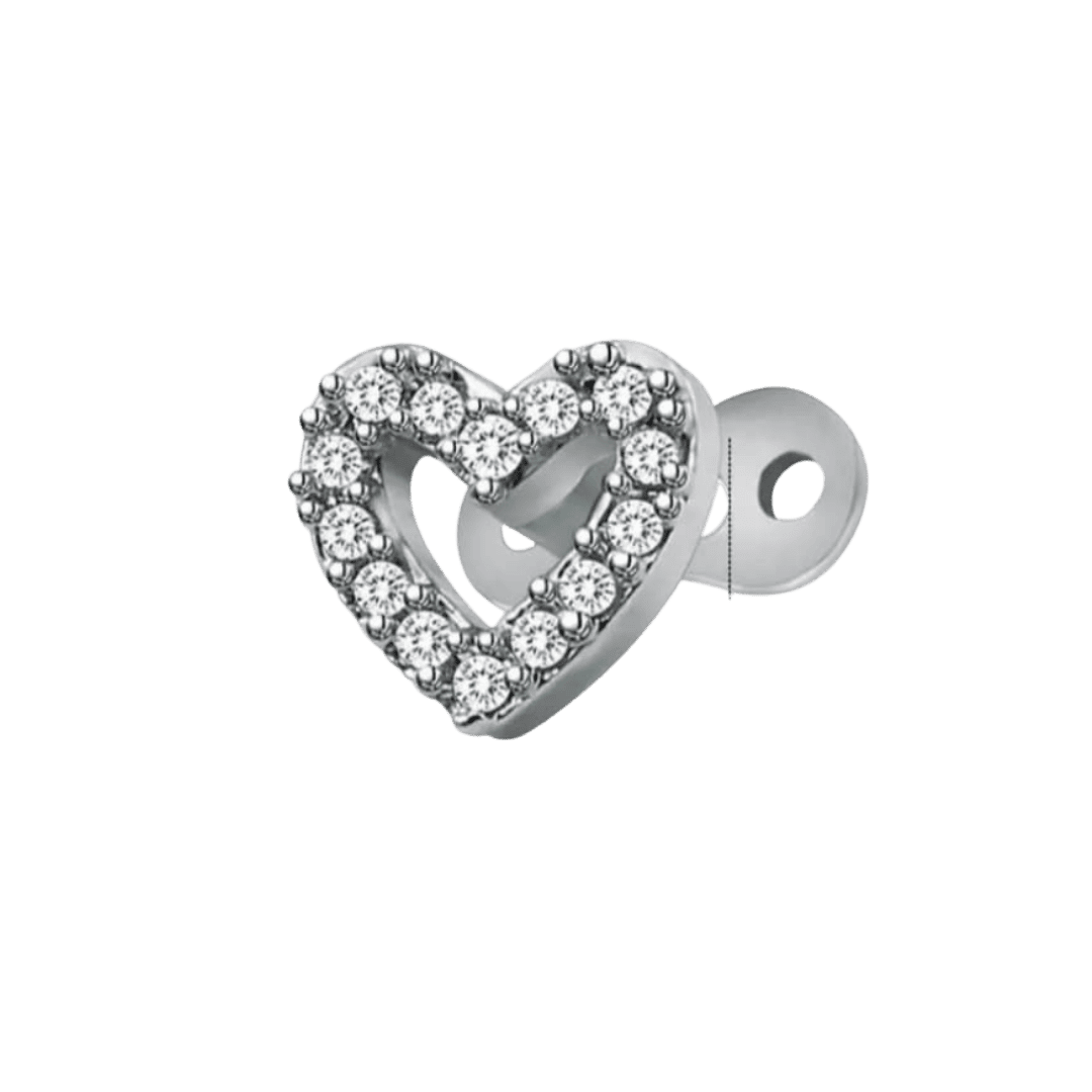 stainless steel dermal piercing jewelry heart design dermal anchor top