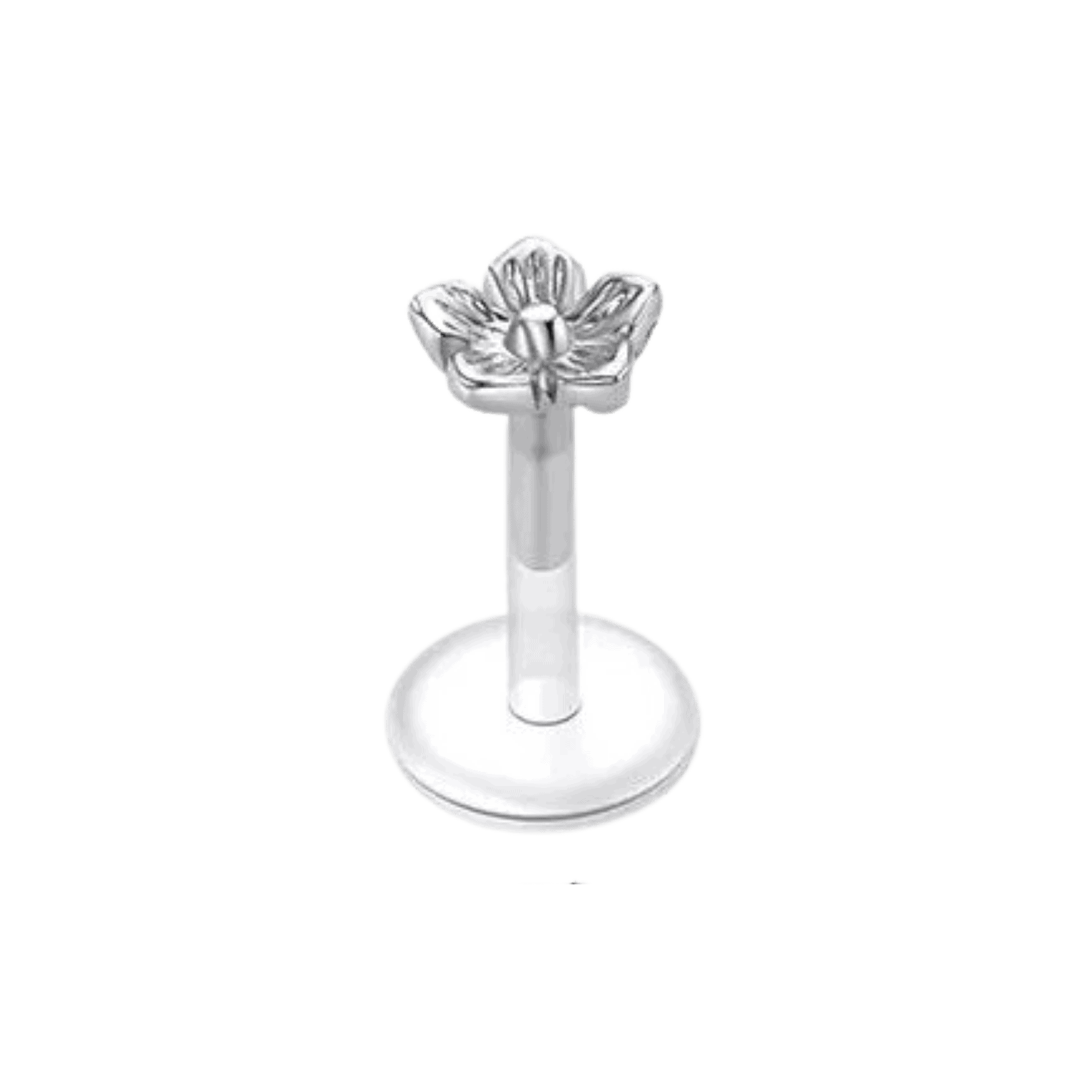 hibiscus silicon plastic labret for ear and nose piercing jewelry
