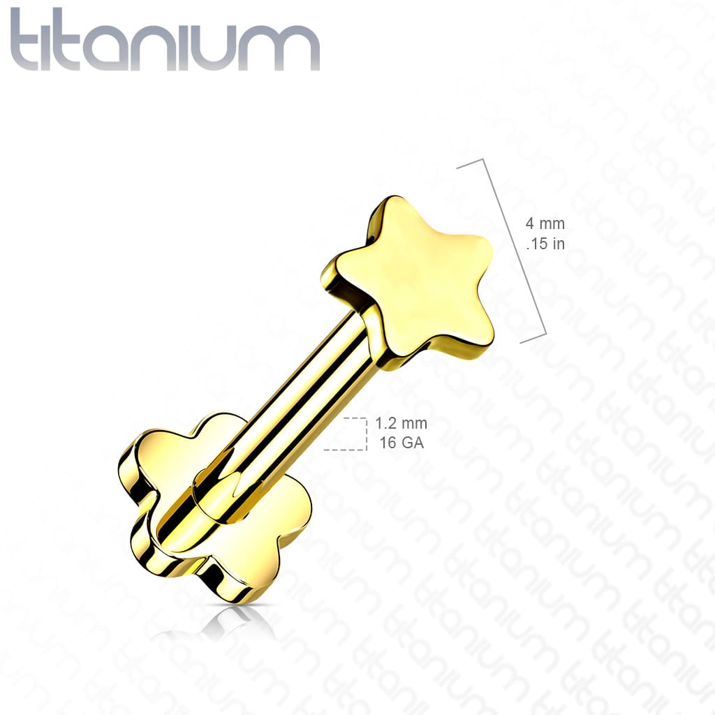 plain star titanium labret size