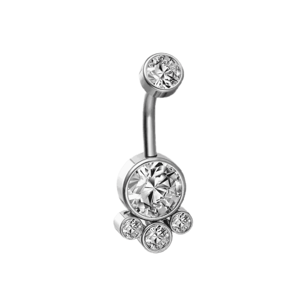 loraine barbell stainless steel belly piercing jewelry steel color