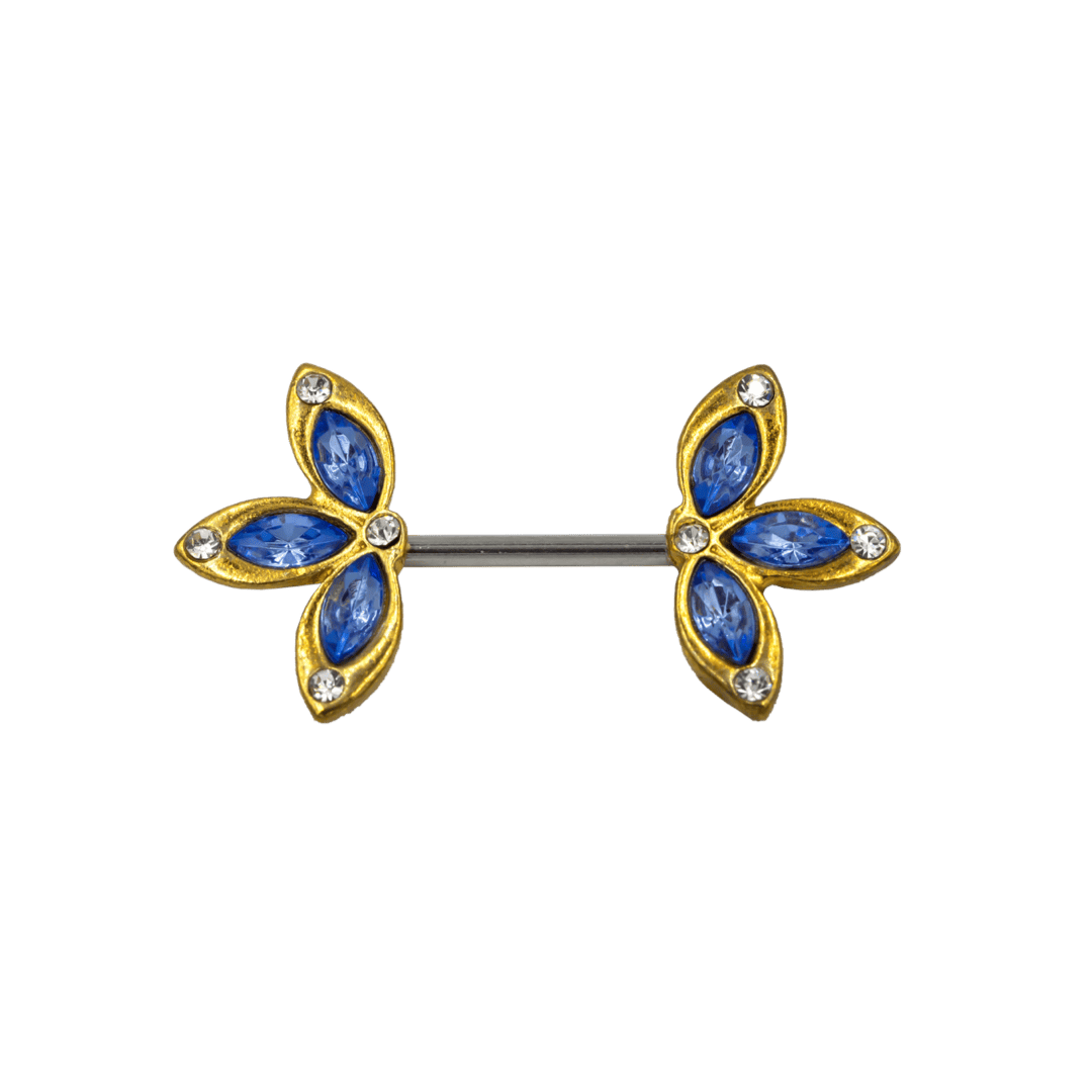 stainless steel lotus barbell nipple piercing jewelry