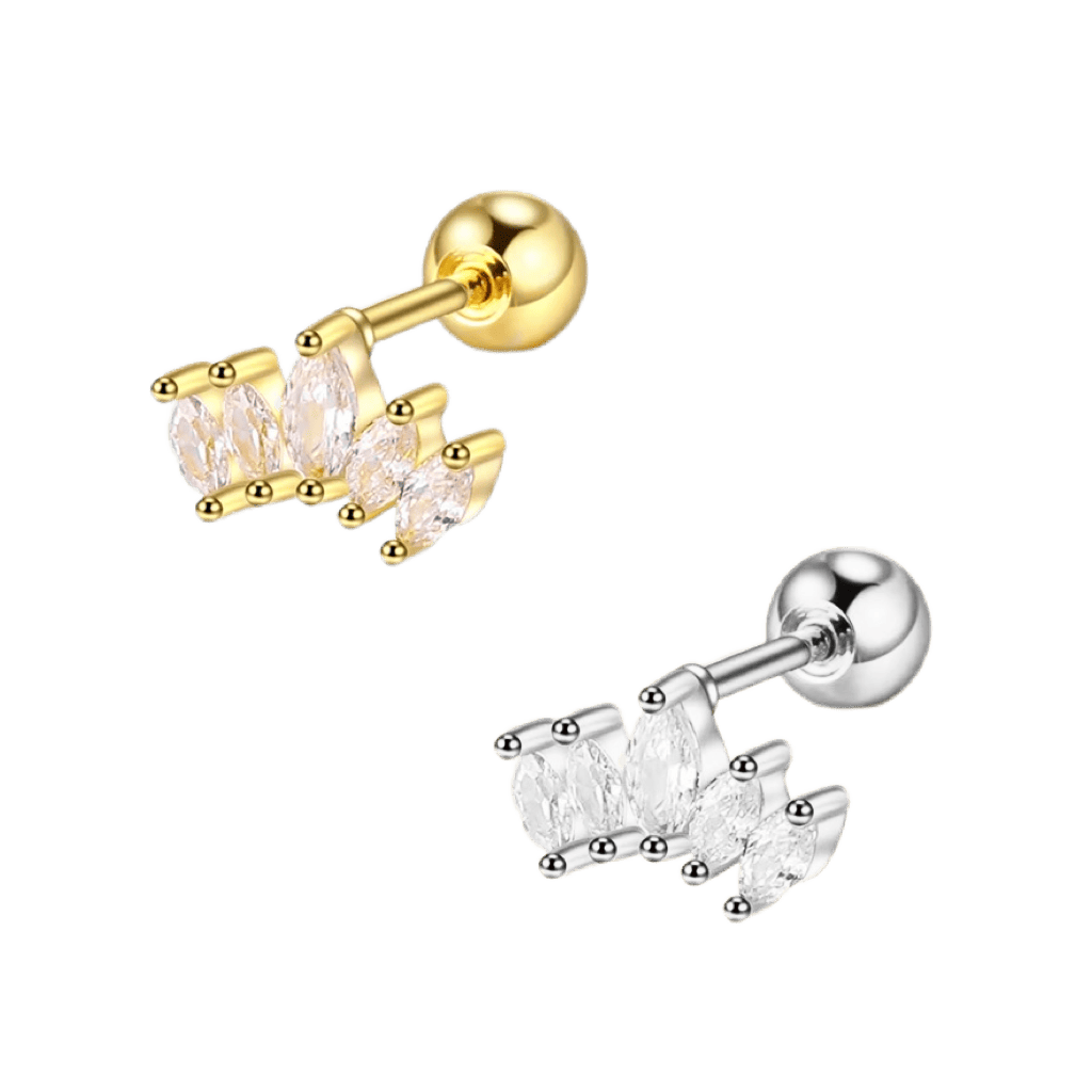 marquis gem cluster stainless steel ear piercing jewelry