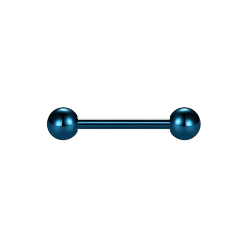 blue color ball ends straight barbell