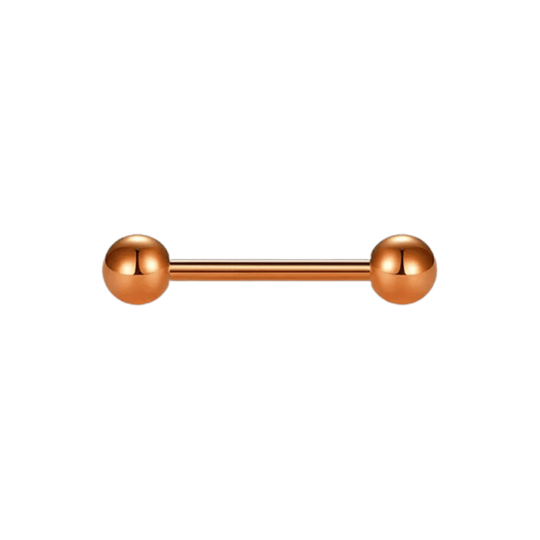 rose gold color ball ends tongue piercing jewelry