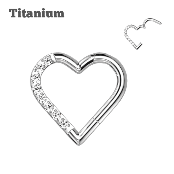 paved heart titanium hoops steelcolor