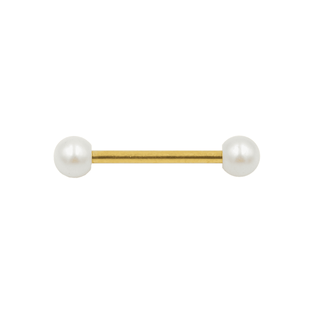 nipple piercing jewelry pearl ends barbell