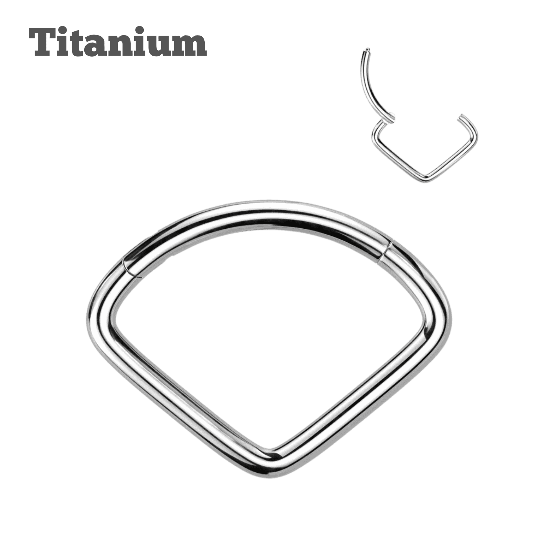 plain angled titanium hinged hoop steel color