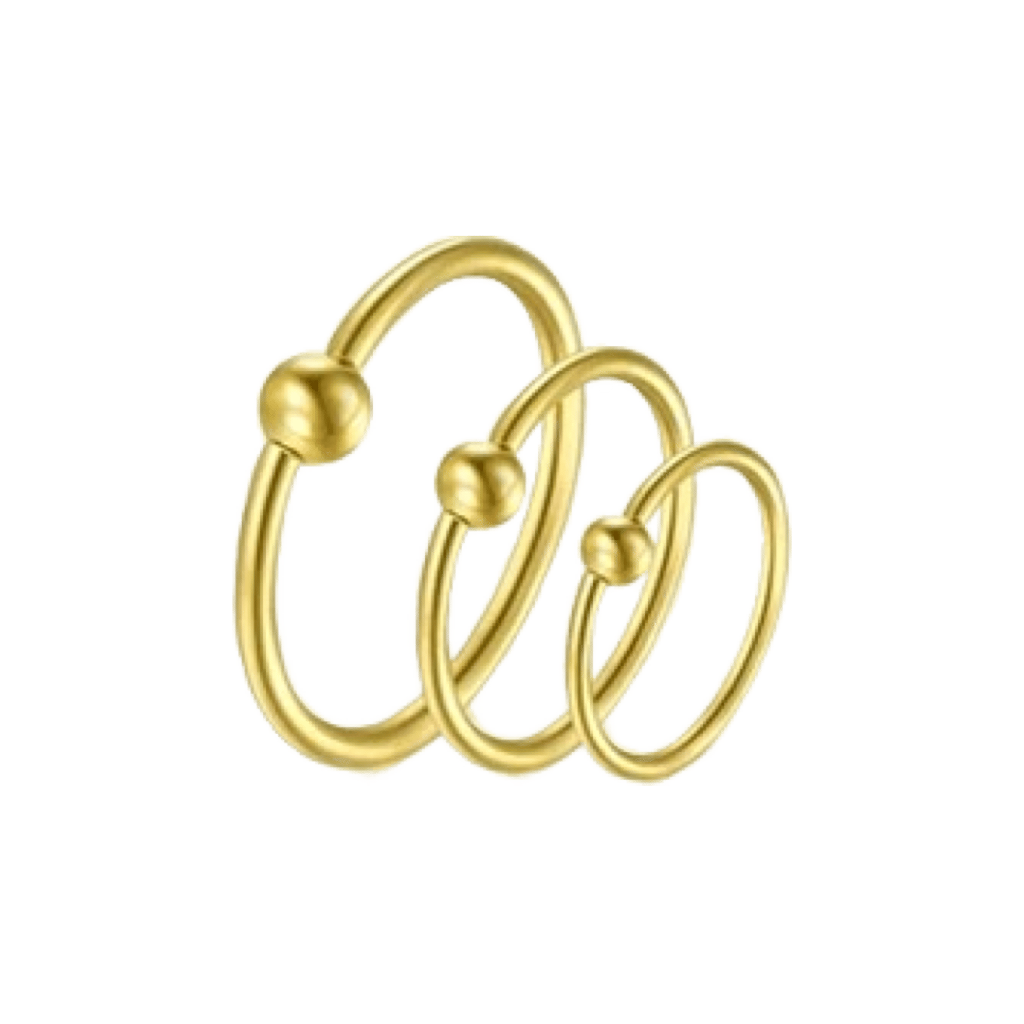 gold color plain captive bead ring sizes