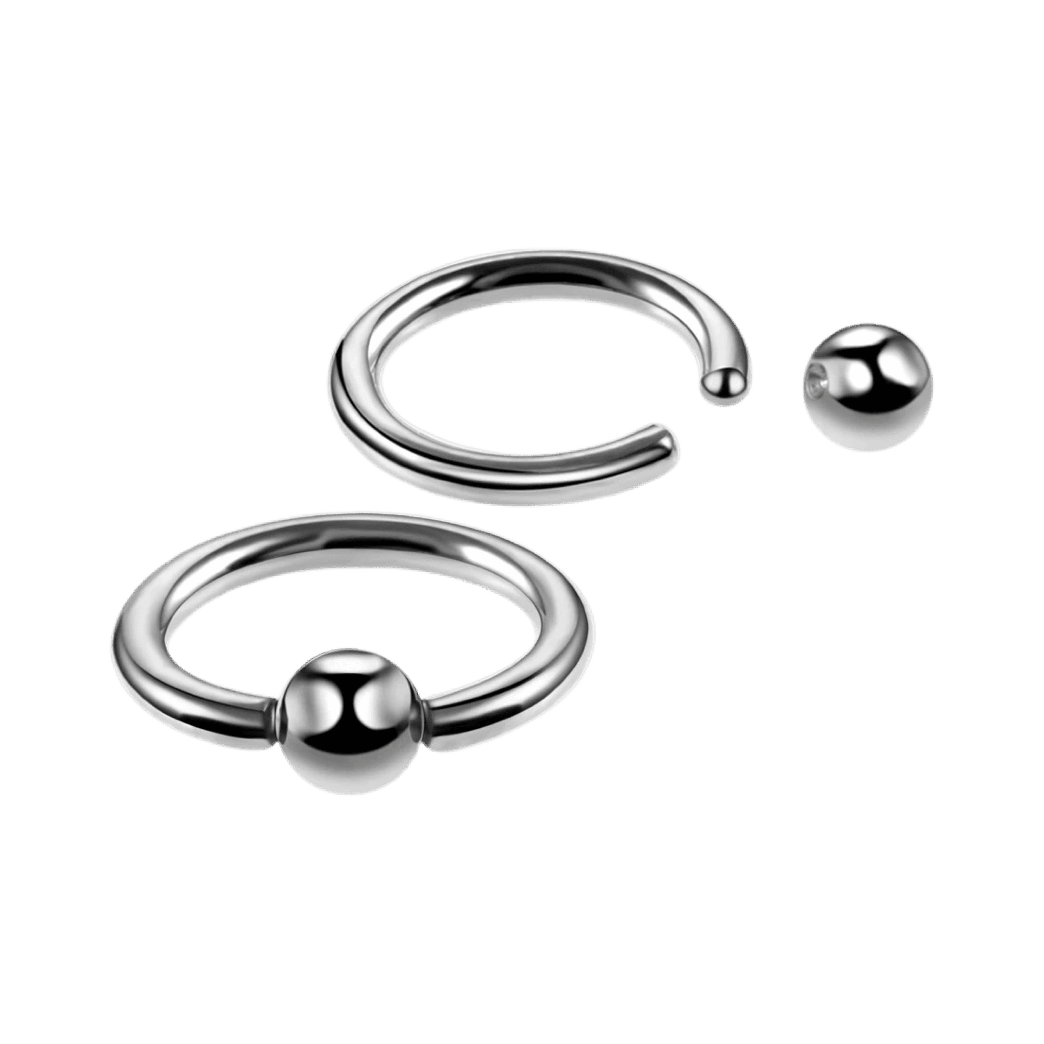 steel color plain captive bead ring