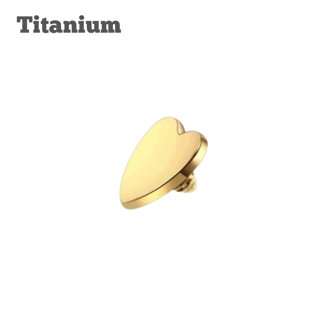 Plain Heart Titanium Dermal Anchor Top