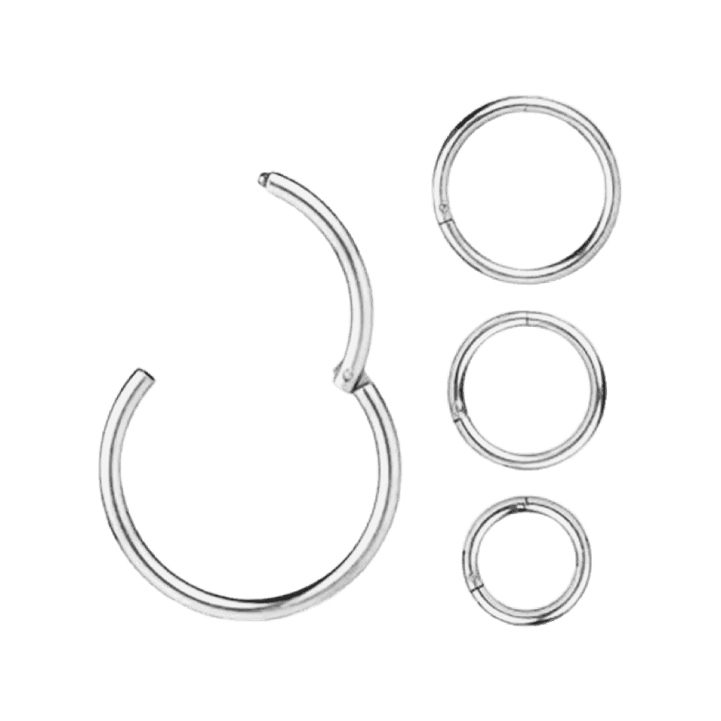 steel color plain hinged hoop earring