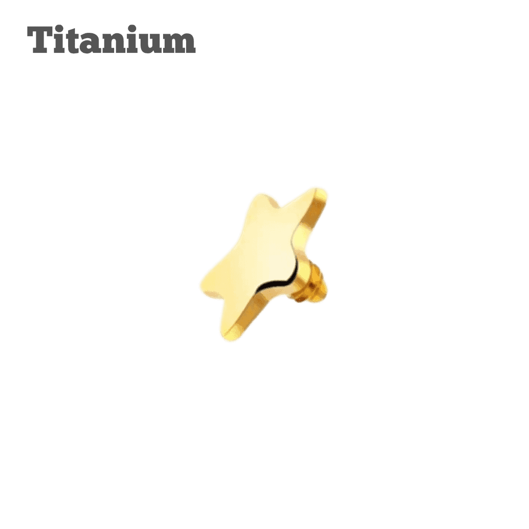 Plain Star Titanium Dermal Anchor Top