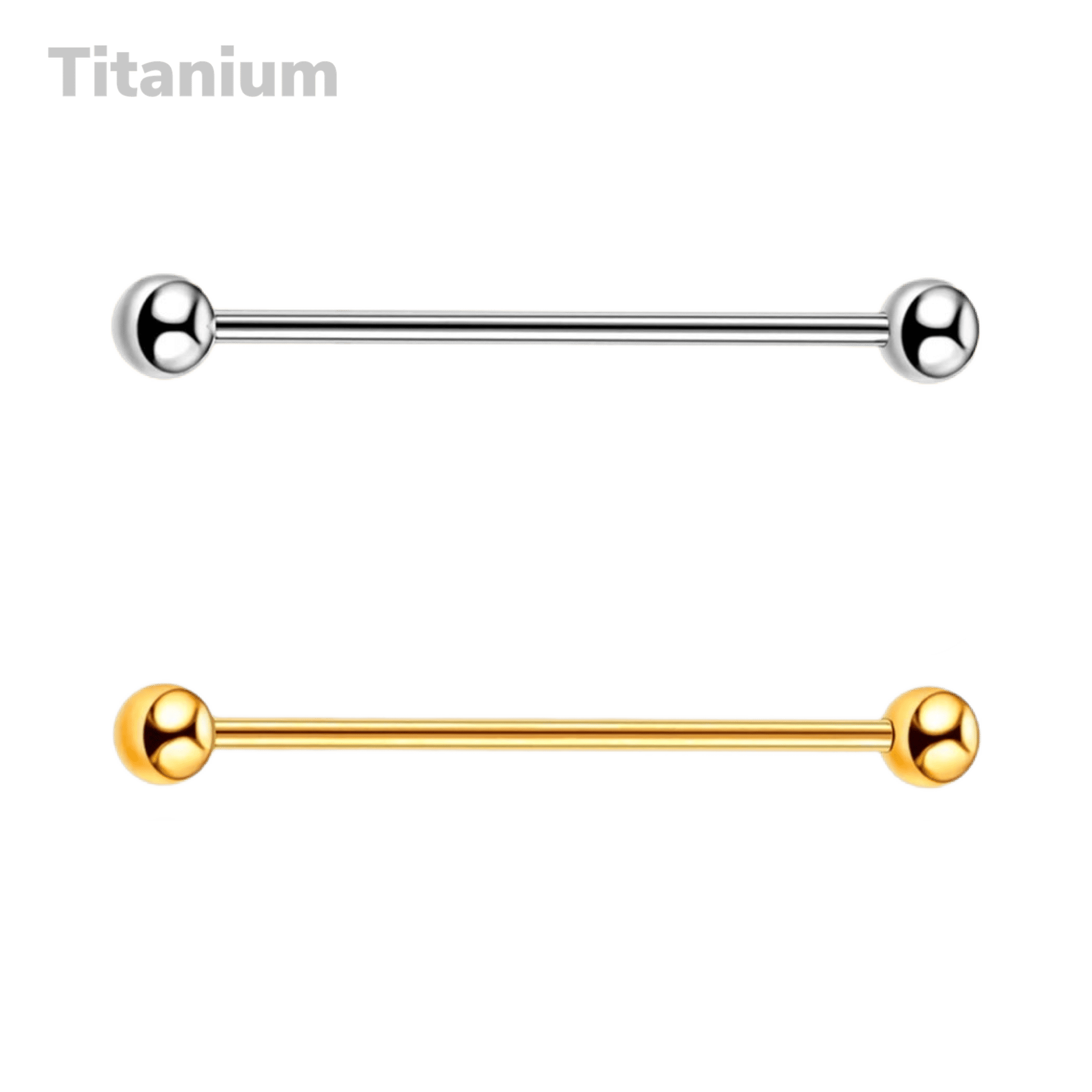 industrial piercing plain titanium barbell