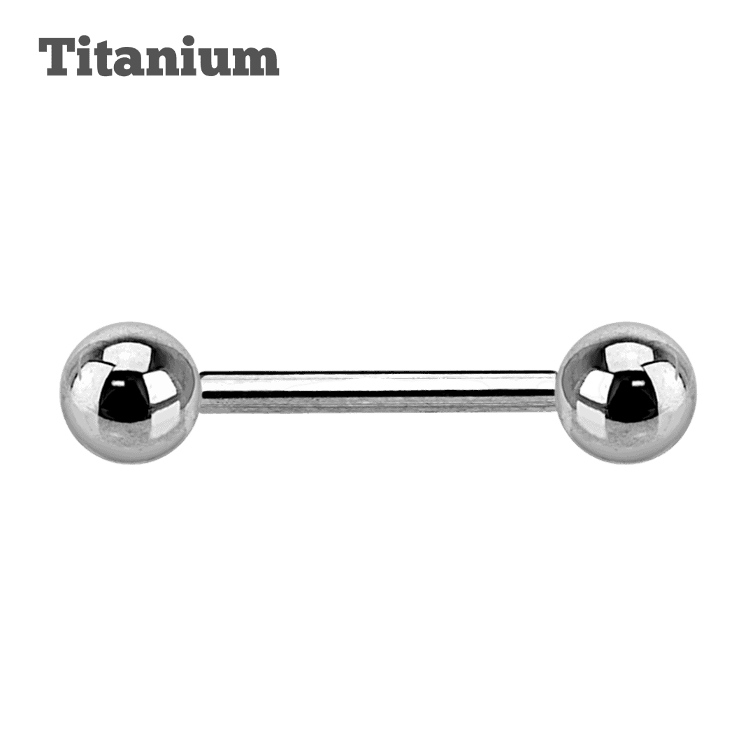 steel color plain titanium straight barbell nipple piercing