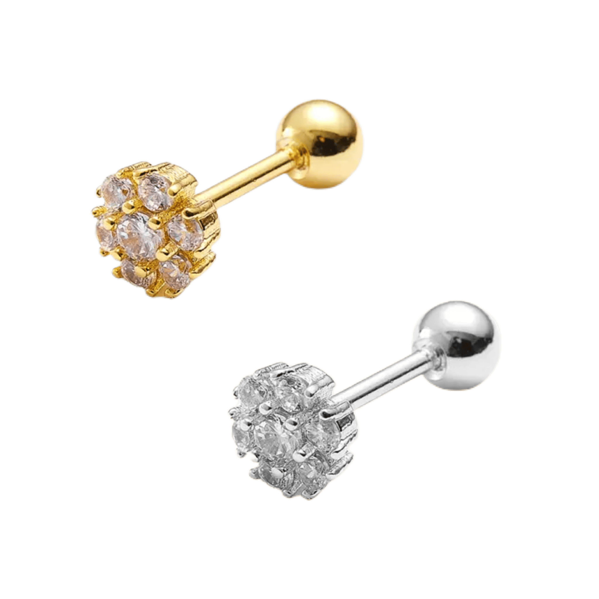 rose barbell stainless steel ear piercing jewelry