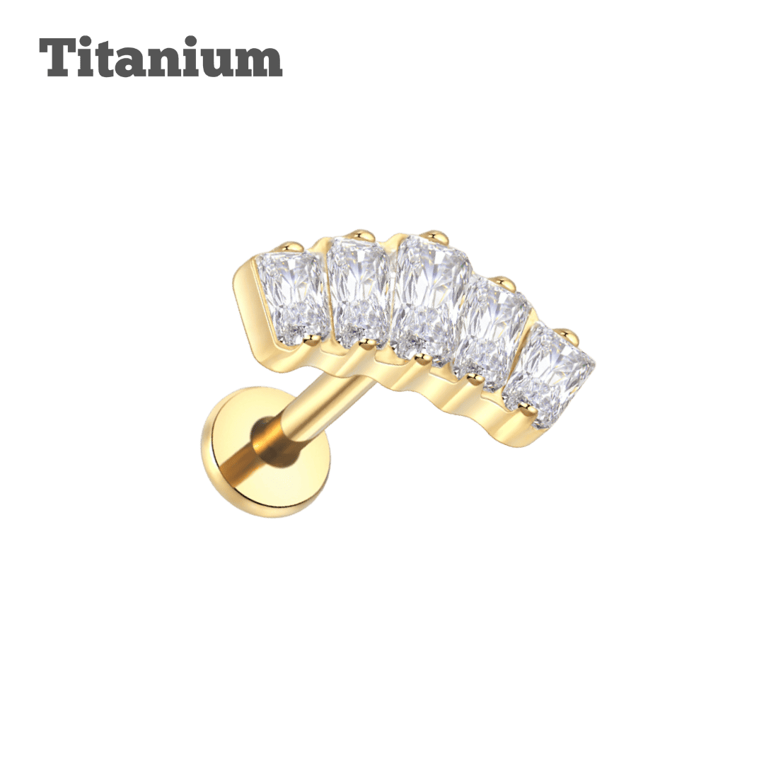gold color samira titanium threaded labret earring