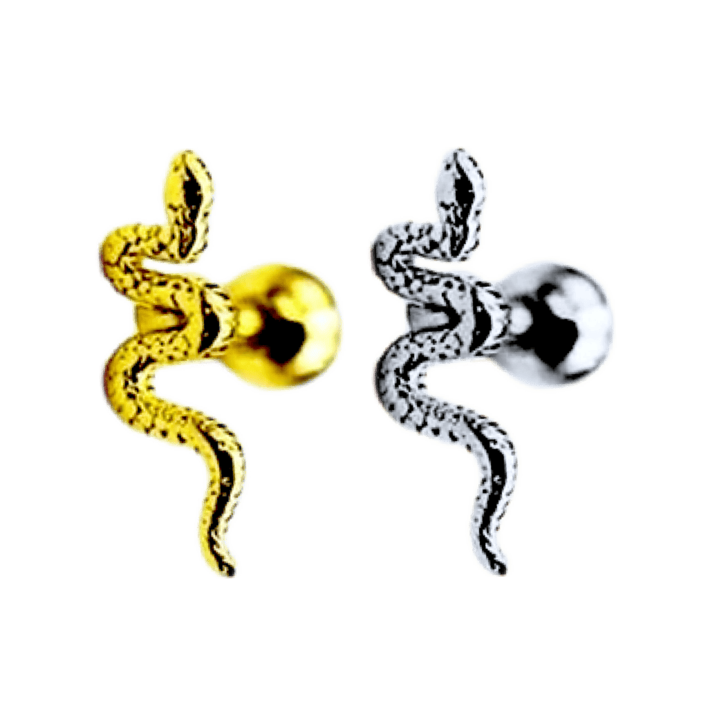 stainless steel snake barbell ear piercing jewelry