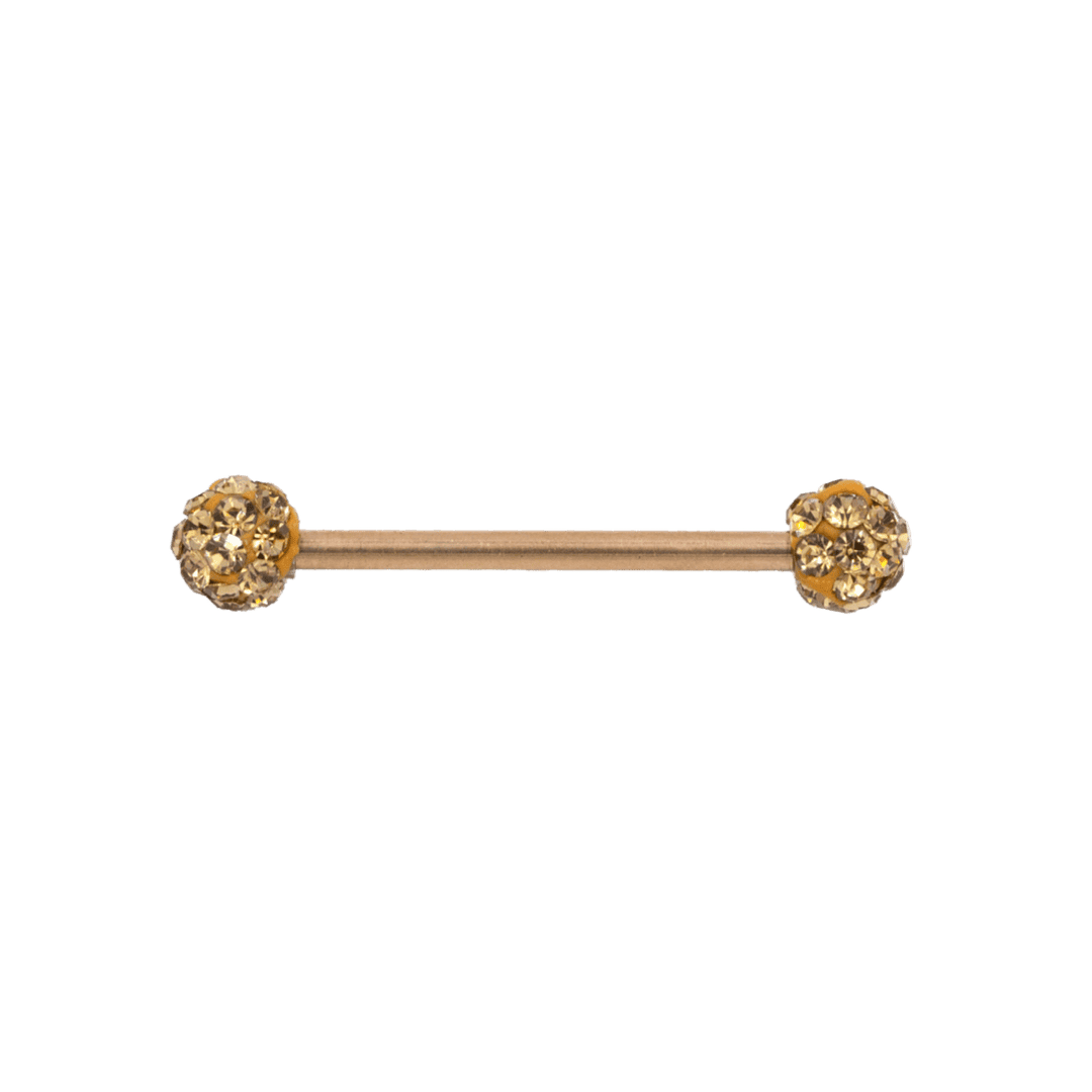 rose gold sparkling nipple barbell stainless steel