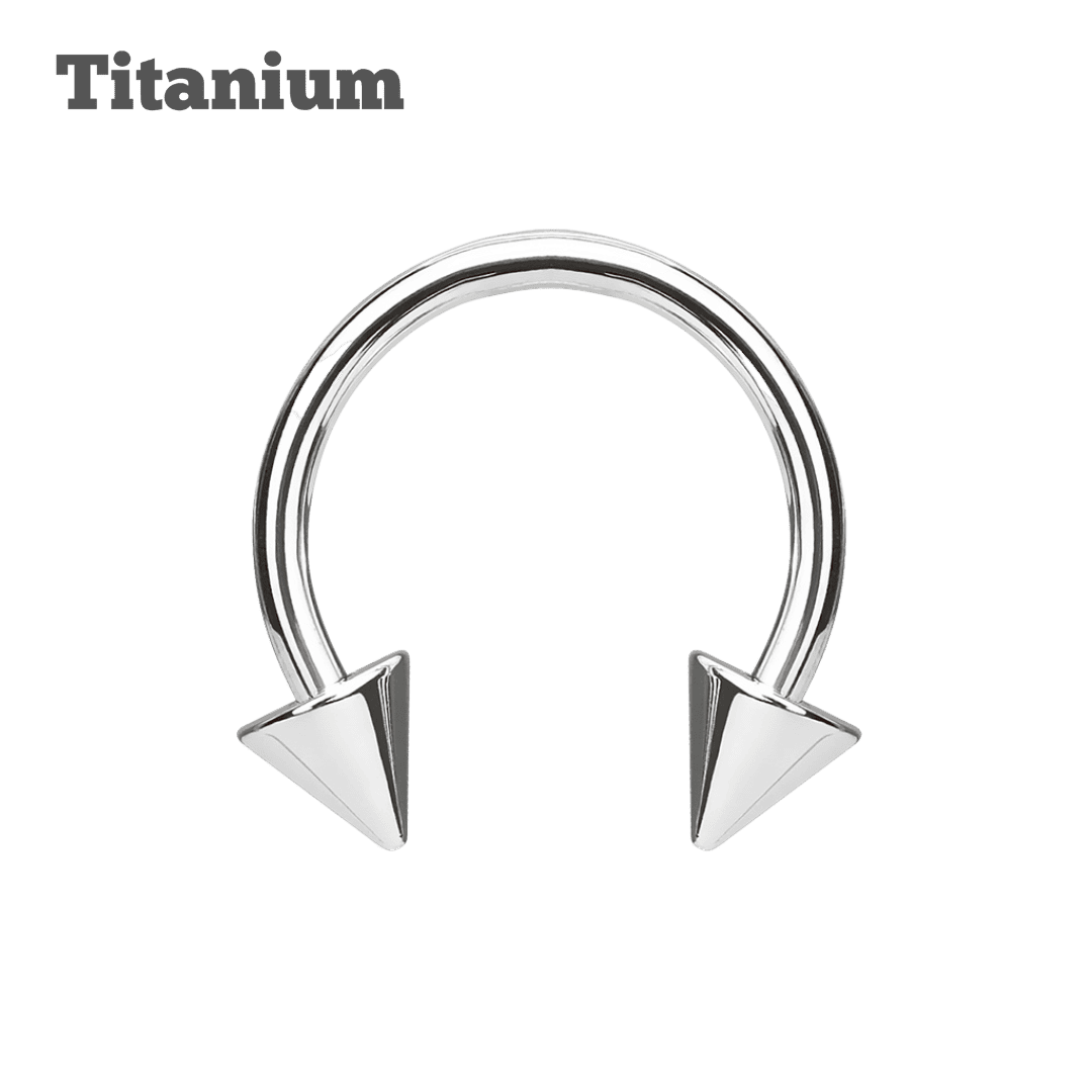 spike ends titanium horseshoe for septum and ear piercing jewelry
