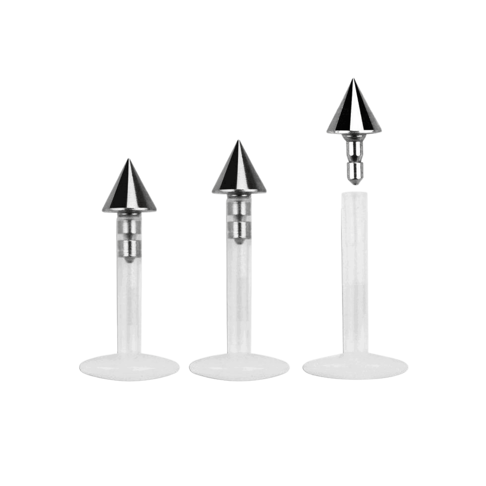 steel color spike top silicon plastic labret 