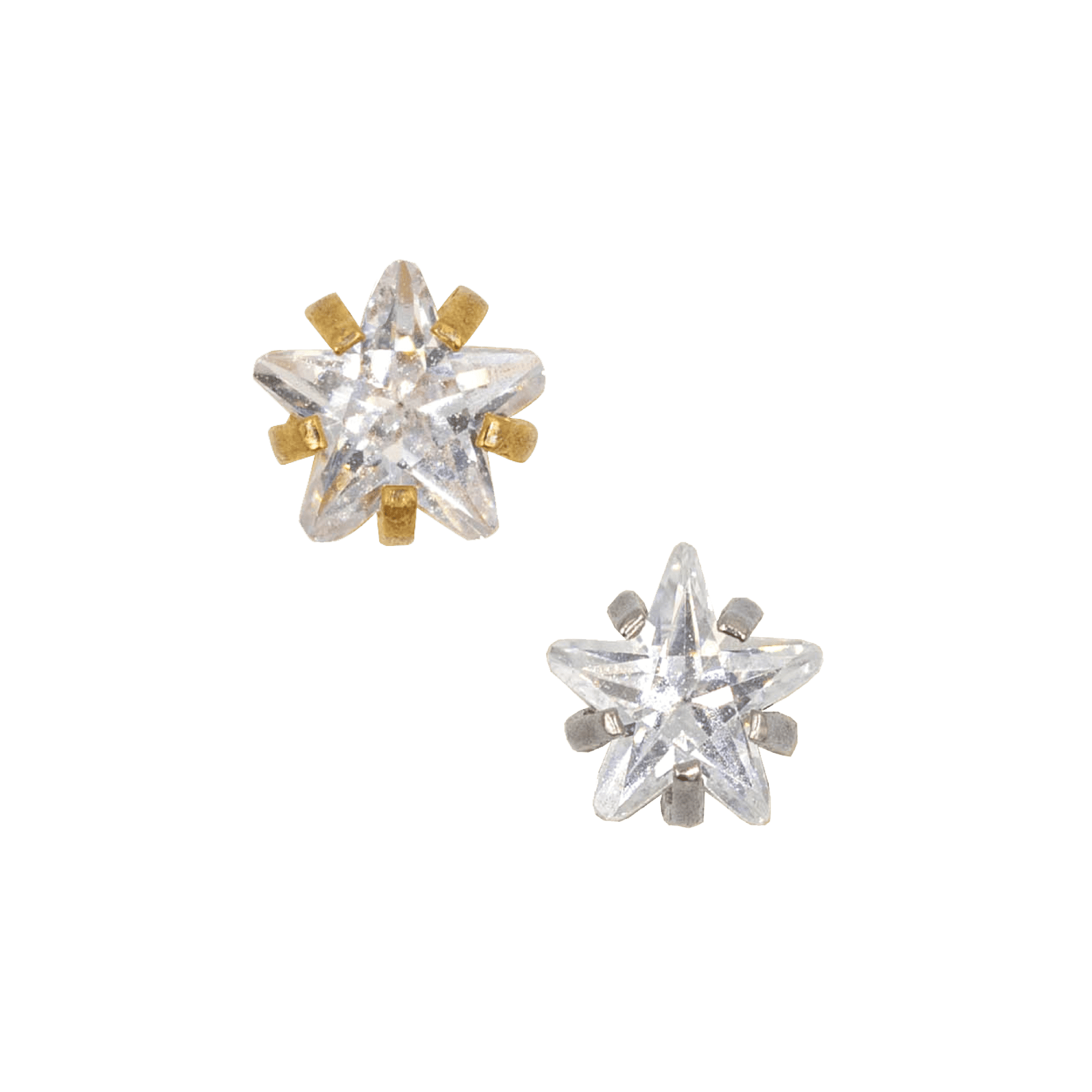 star gem barbell stainless steel earring
