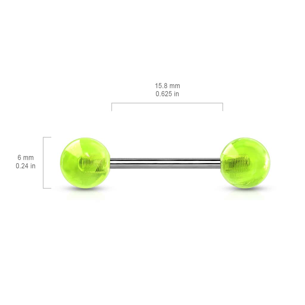 glow in the dark straight barbell size