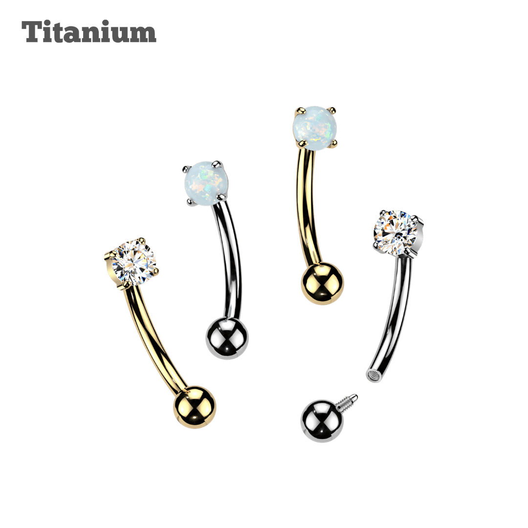 Titanium Pronged Top Ball Ends Rook Barbell
