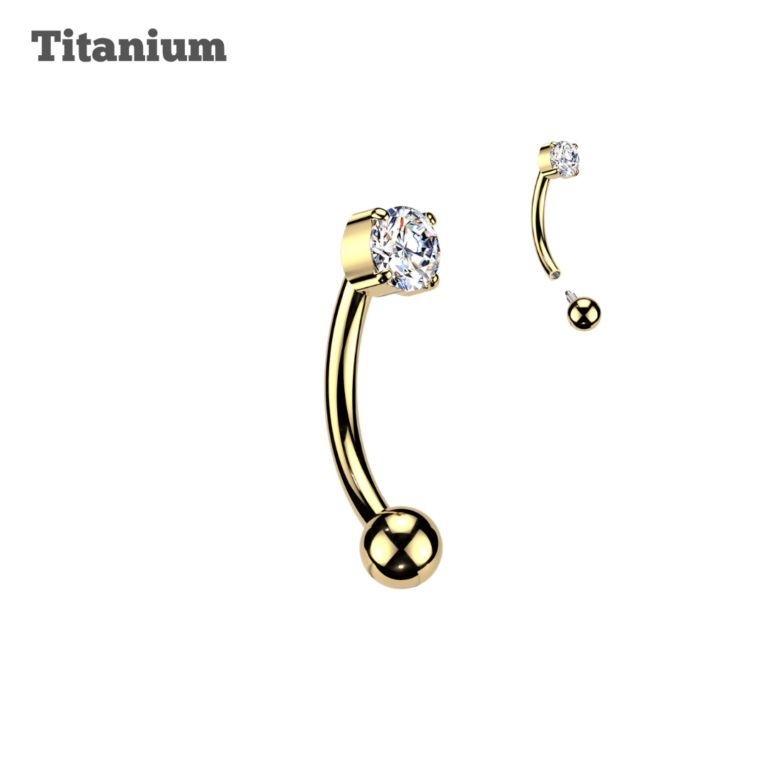 Titanium Pronged Top Ball Ends Rook Barbell