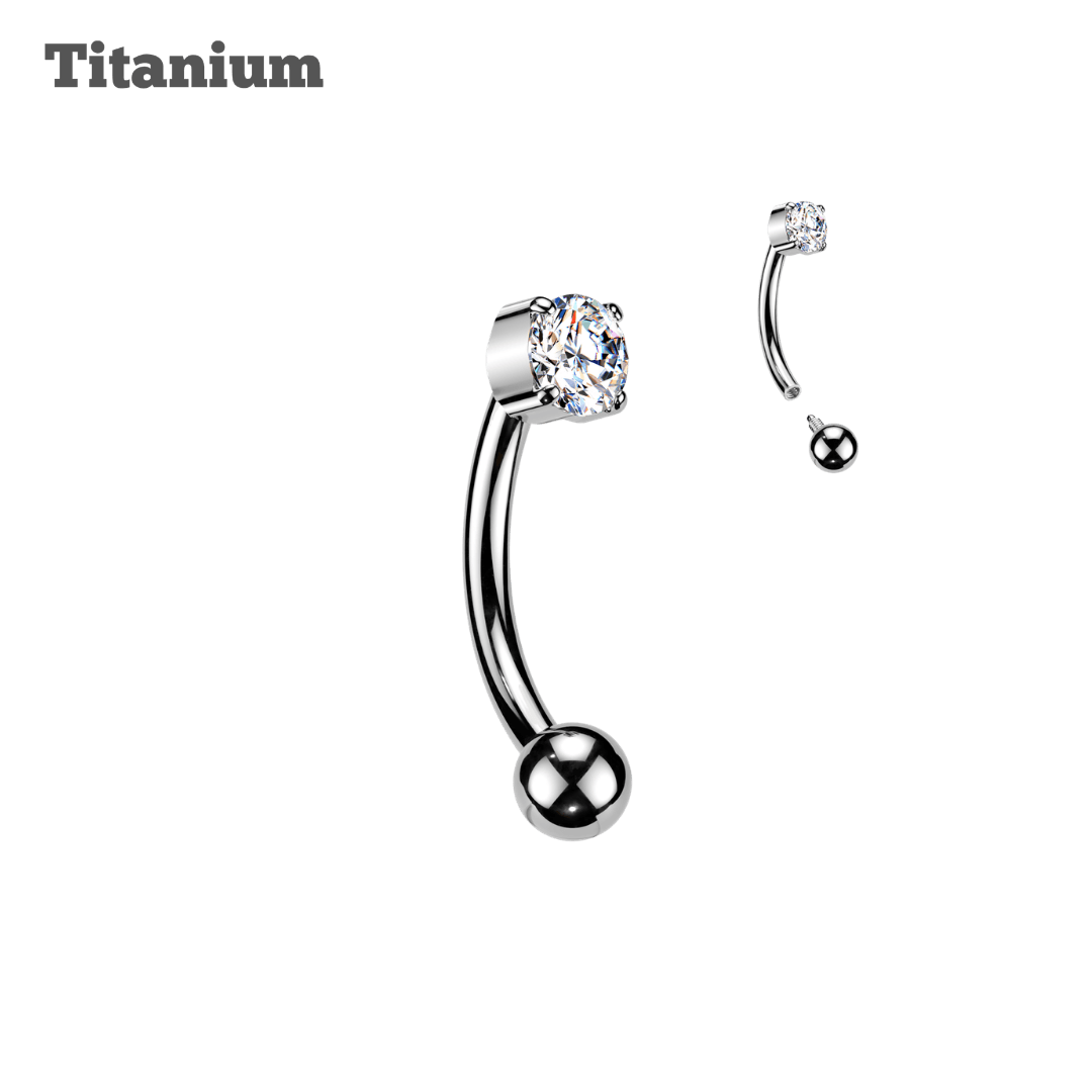 Titanium Pronged Top Ball Ends Rook Barbell
