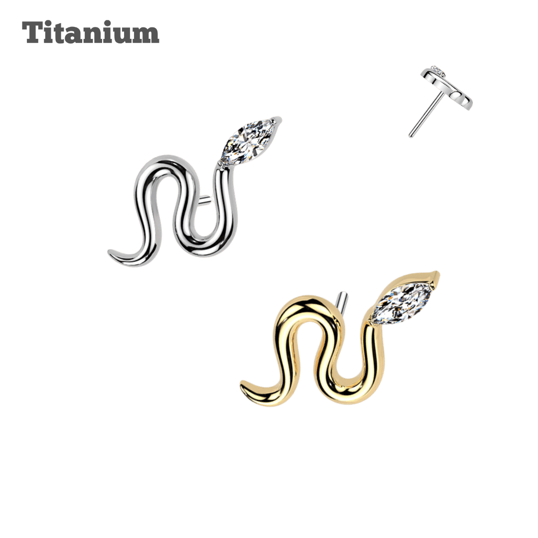 Titanium Snake Gem Threadless Top
