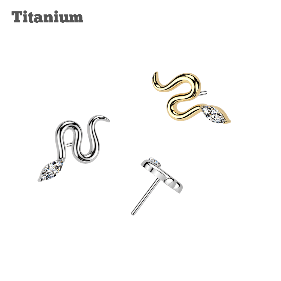 Titanium Snake Gem Threadless Top
